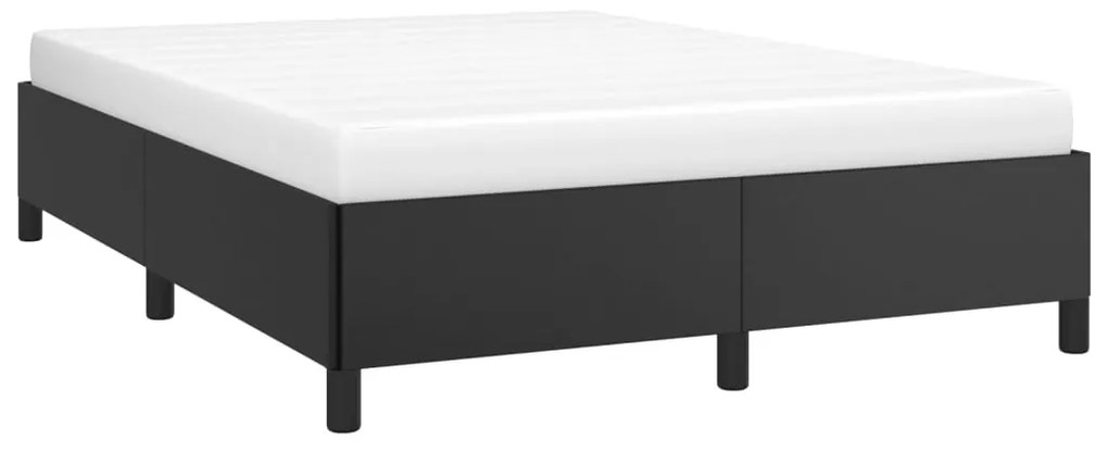 Estrutura de cama 140x190 cm couro artificial preto