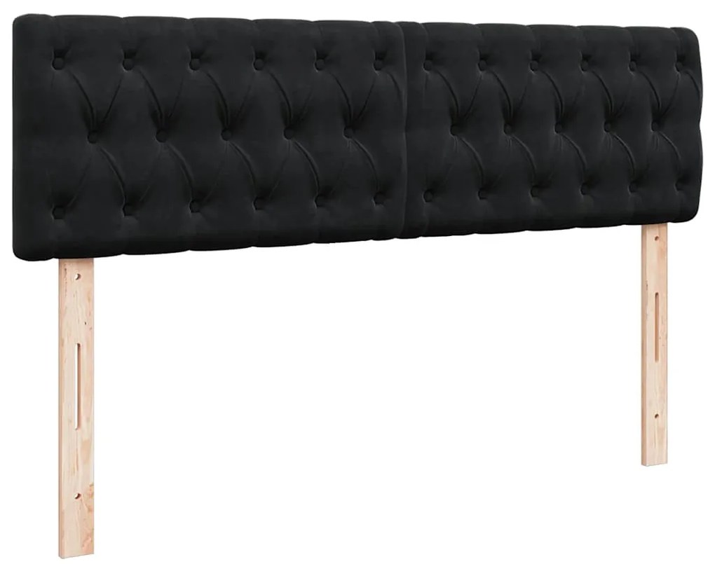 Estrutura de cama otomana com colchão 140x200 cm veludo preto