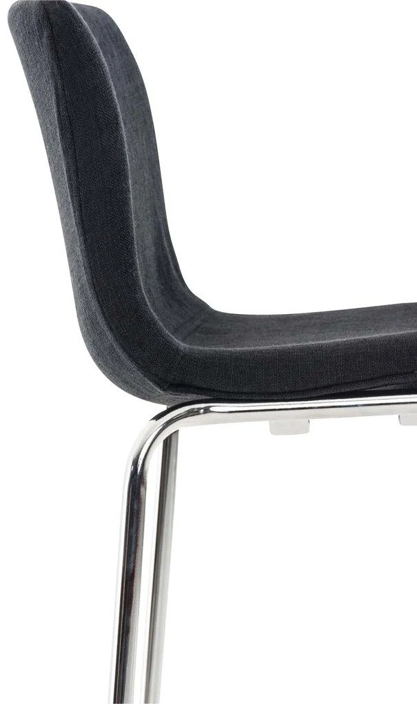 Conjunto de 2 bancos de bar Hoover em tecido e com estrutura cromada 43 x 100 x 48 cm Preto