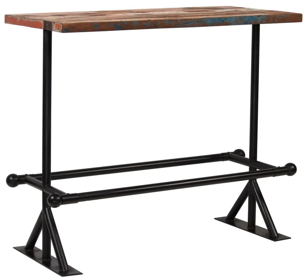 Conjunto de bar 5 pcs madeira recuperada maciça multicor