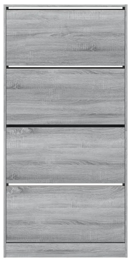 Sapateira c/ 4 gavetas articuladas 80x21x163,5 cm cinza sonoma