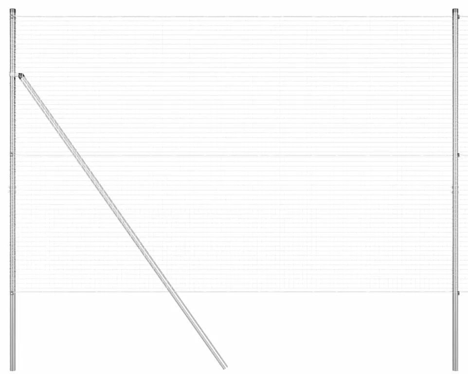 Cerca de Fio Soldado com 7 Postes 1.6x10 m Aço Galvanizado