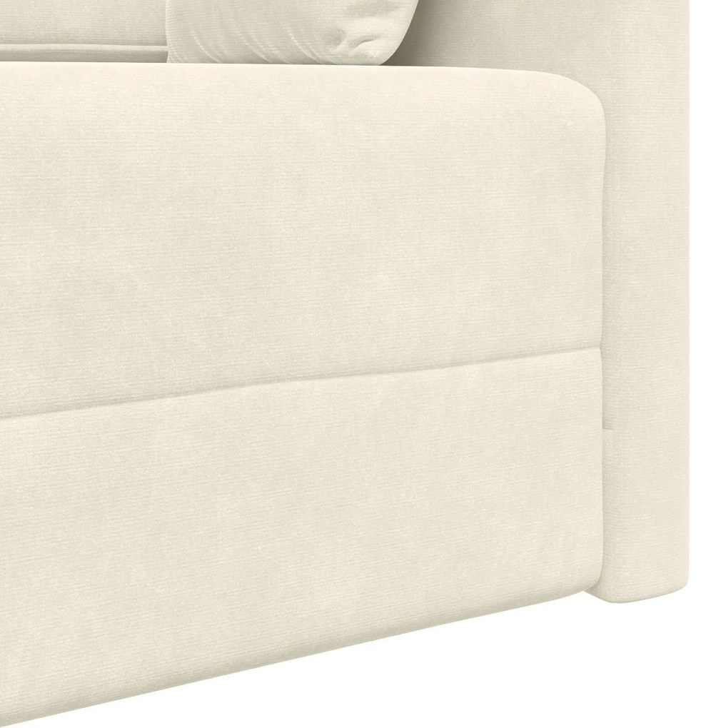 Sofá Cama de Chão 2 em 1 Creme 213x144x60 cm Veludo