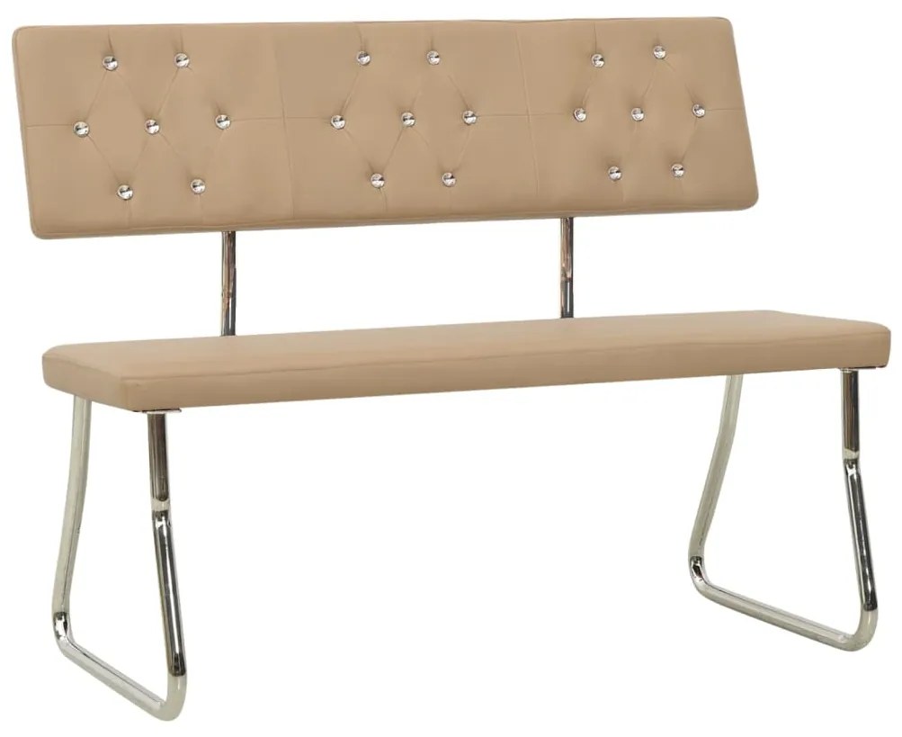 325861 vidaXL Banco 110 cm couro artificial cappuccino