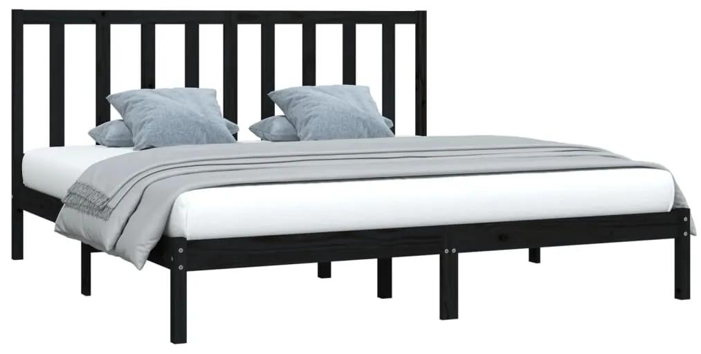 Estrutura de cama 6FT Super King 180x200 cm pinho maciço preto