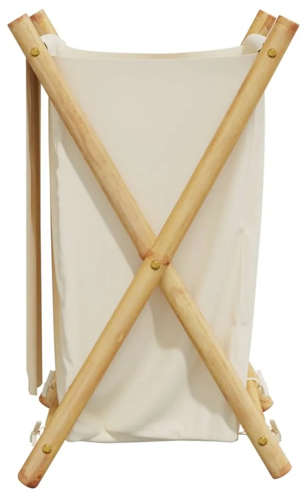 Cesto de roupa 41,5x36x63,5 cm bambu branco nata