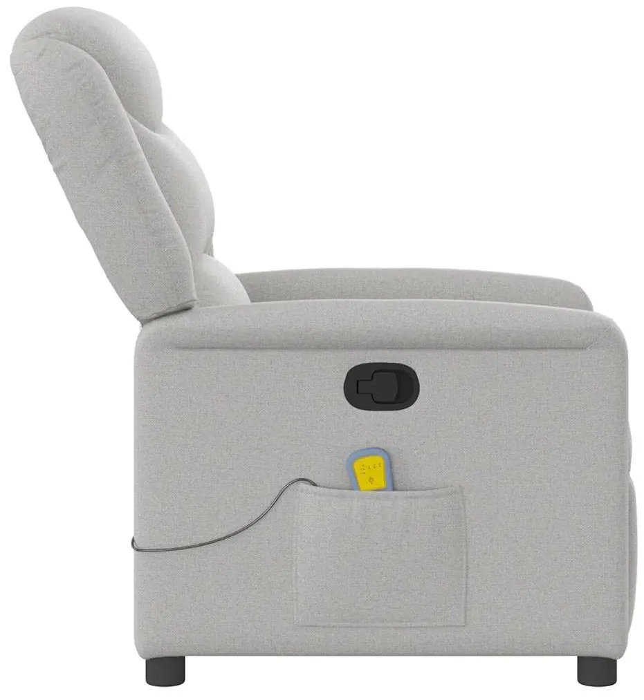Cadeira de massagem reclinável tecido cinzento