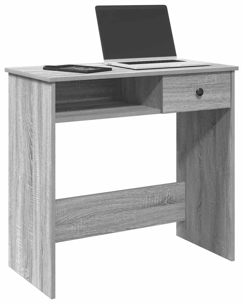 vidaXL Secretária 80x40x75 cm derivados de madeira cor cinzento sonoma