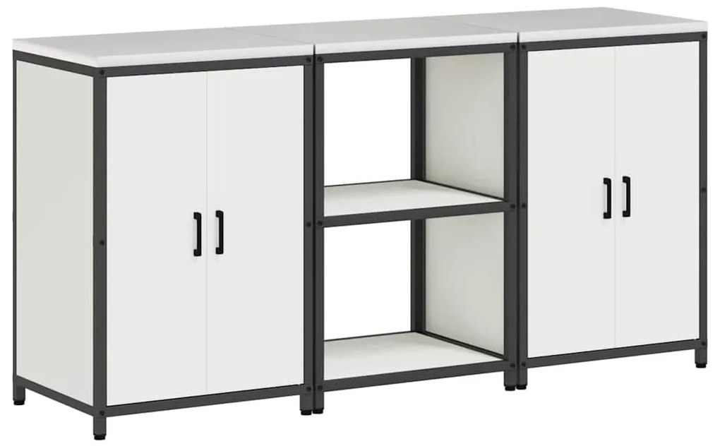 Conjunto de Armazenamento de Cozinha 3 pcs Branco