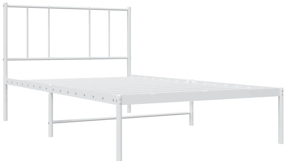 Estrutura de cama com cabeceira 100x200 cm metal branco