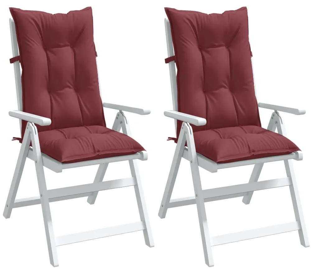 vidaXL Almofadões cadeiras altas 2 pcs mesclado tecido vermelho tinto