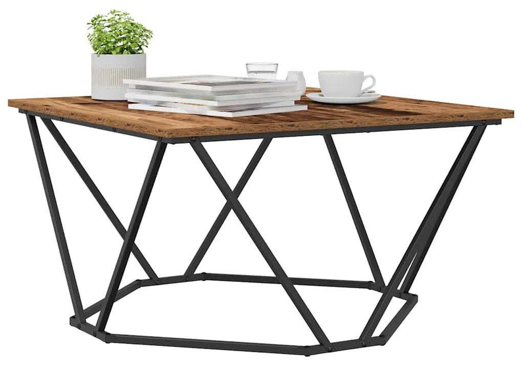 Mesa de Café Madeira Antiga 80x80x45 cm Madeira Engenharia