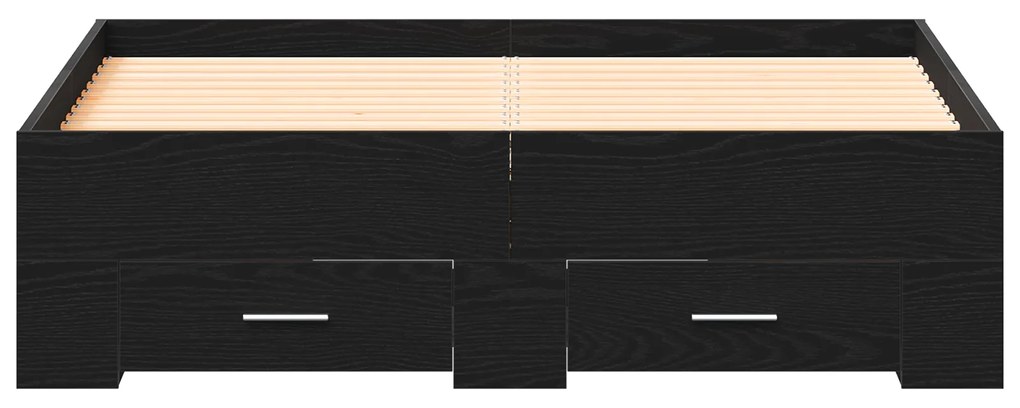 Cama com Gavetas vidaXL Carvalho Preto 120x190 cm Madeira de Engenhari