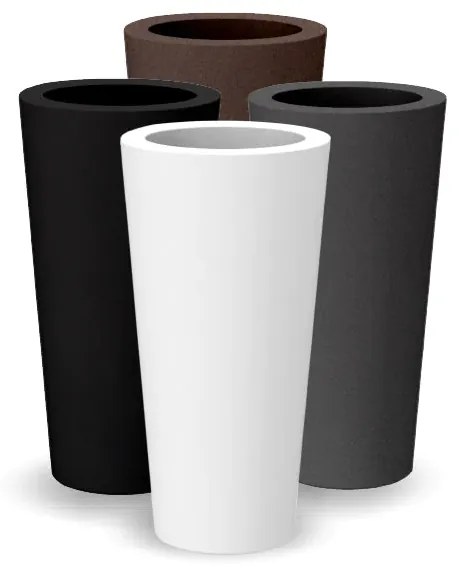 Vaso de flores colorido redondo Polietileno CASA, JARDIM, RESTAURANTE, BAR FICUS 80 (ø29 x 79cm) - Cinzento