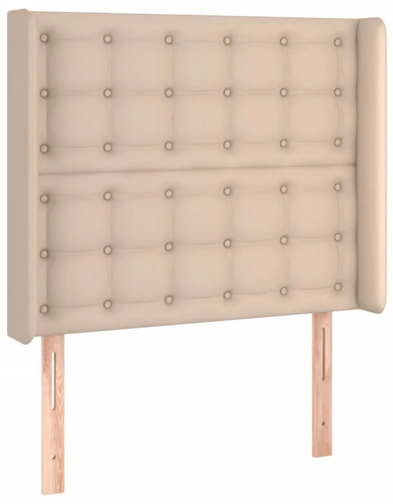 Cabeceira cama c/ LED couro artif. 83x16x118/128 cm cappuccino
