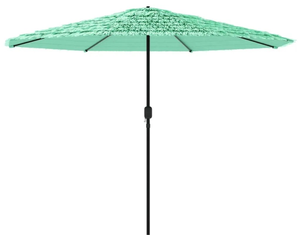 Guarda-sol de jardim com poste de aço 388x388x248 cm verde