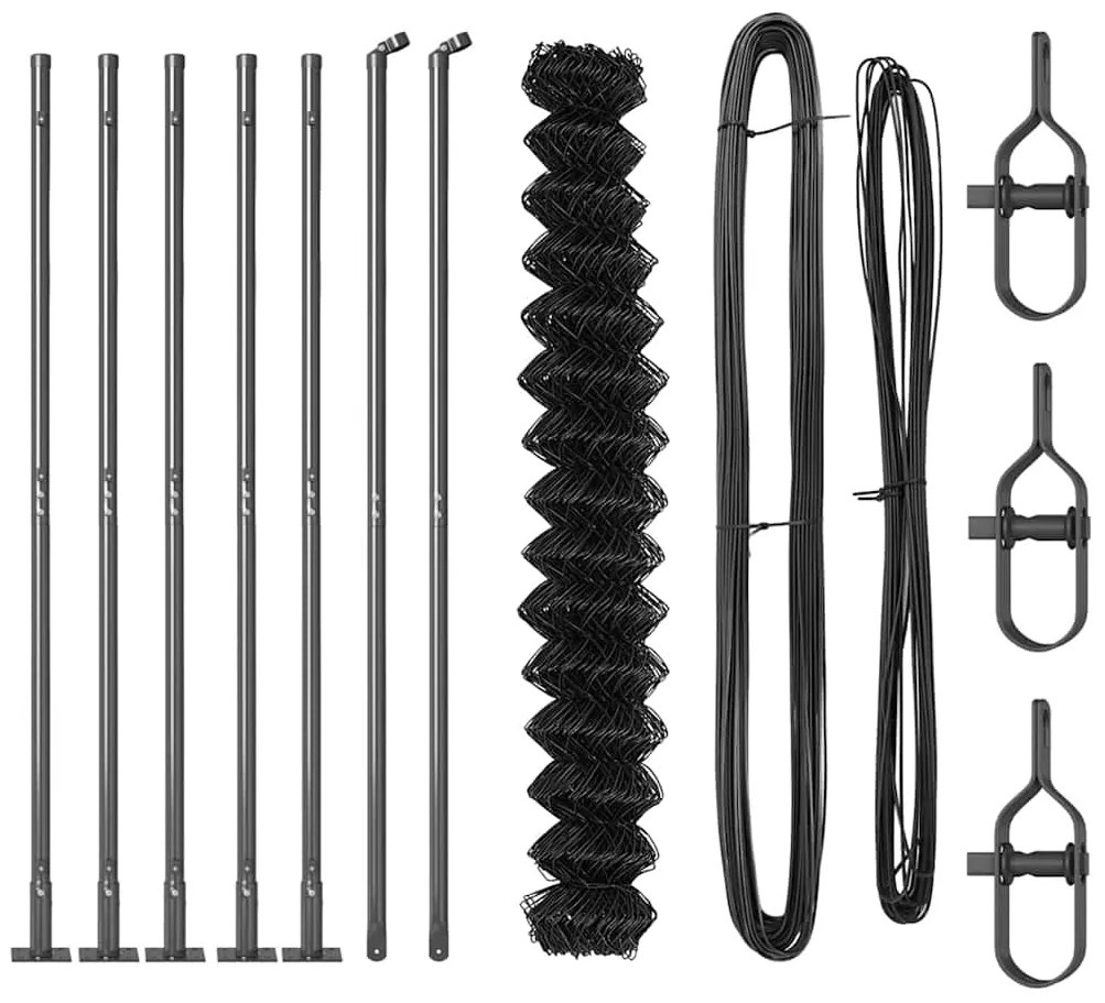 Conjunto de Postes de Cerca Prateado 10 x 1.6 m Aço Galvanizado