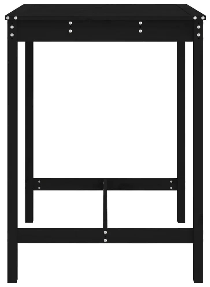 Mesa de jardim 82,5x82,5x110 cm madeira de pinho maciça preto