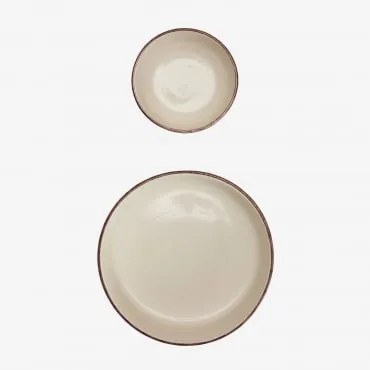 Conjunto De 2 Tigelas Em Grés Ronilena Tapioca Bege - Castanho - Sklum