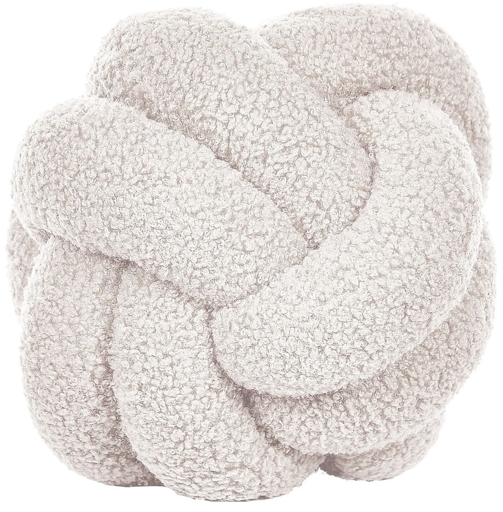 Conjunto de 2 almofadas decorativas com nó em tecido bouclé branco 19 x 19 cm MALNI Beliani