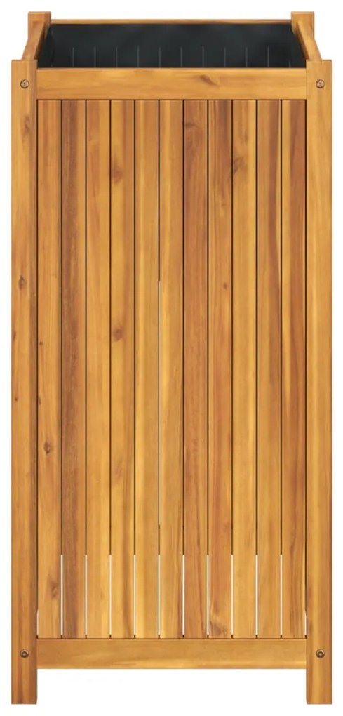 Vaso/floreira de jardim com forro 50x50x100 cm acácia maciça