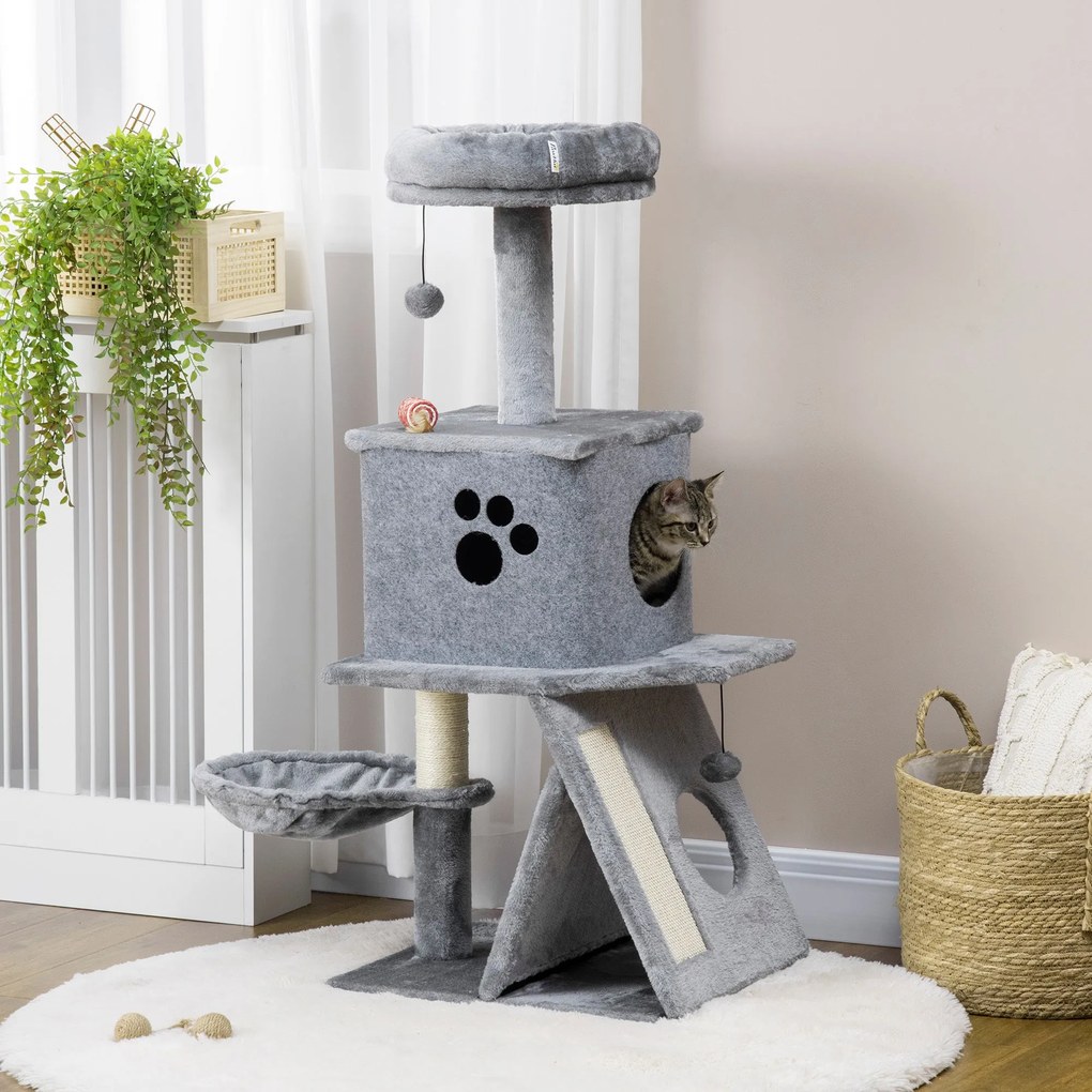 PawHut Árvore Arranhador para Gatos Altura 111cm Torre para Gatos com