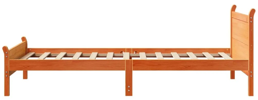 Cama sem colchão 90x200 cm pinho maciço castanho-mel