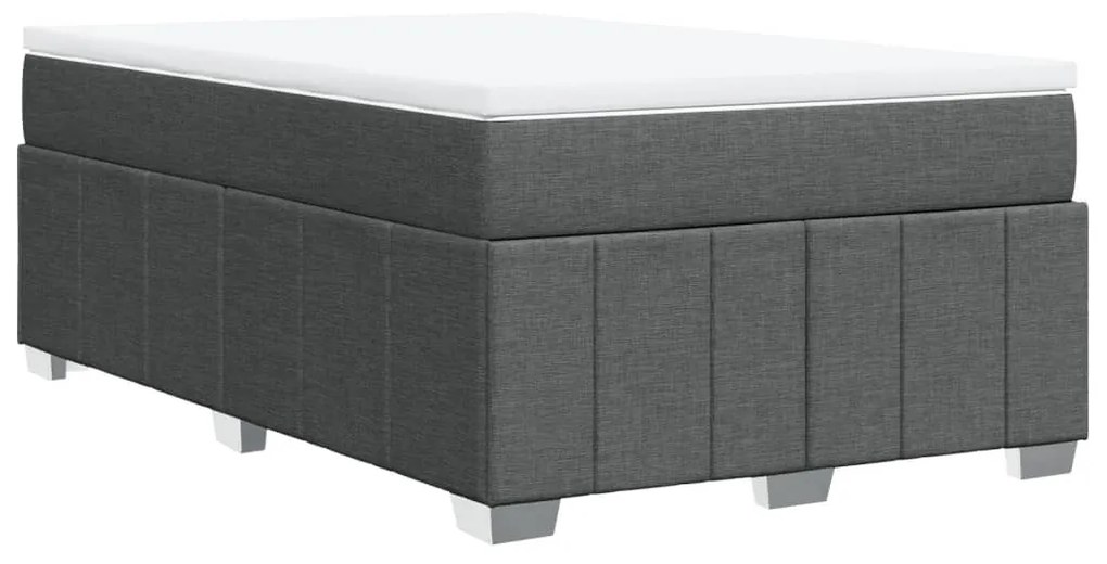 Cama boxspring com colchão 120x190 cm tecido cinzento-escuro