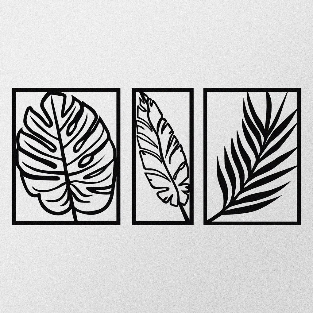 Acessório Decorativo de Parede Leaf2 – Preto – 80 x 38 cm