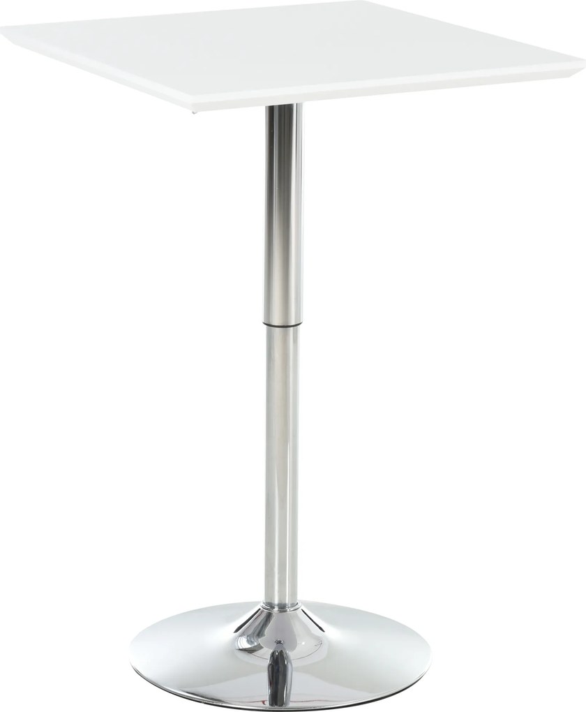HOMCOM Mesa de bar Bistrô Pub Regulável em Altura Mesa Alta Quadrada Aço Branco 60 x 60 x 69-92 cm | Aosom Portugal