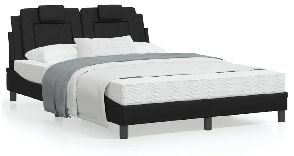 vidaXL Estrutura de cama c/ cabeceira 120x200cm couro artificial preto