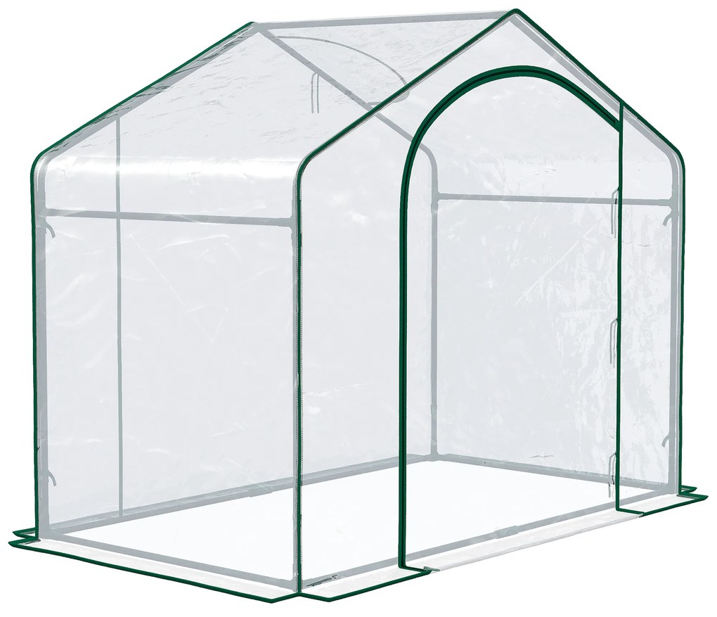 Outsunny Estufa Transparente de Jardim 180x100x168 cm Estufa de Jardim com Porta Enrolável e Estrutura de Aço Transparente