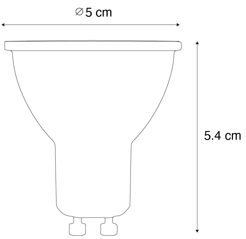Conjunto de lâmpadas LED GU10 reguláveis inteligentes 4,7W 400 lm 2700K-6500K incl. Zigbee Smart Hub