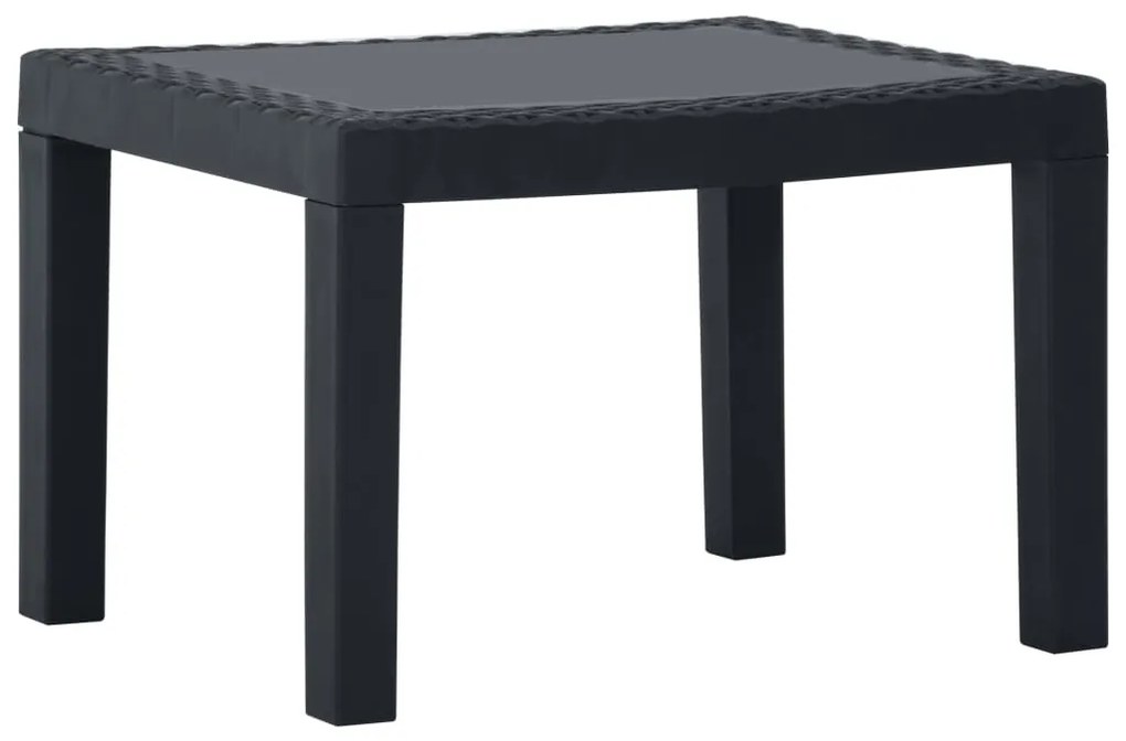 3 pcs conjunto lounge de jardim c/ almofadões plástico cinzento