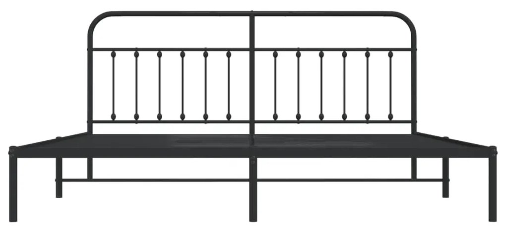 Estrutura de cama com cabeceira 193x203 cm metal preto