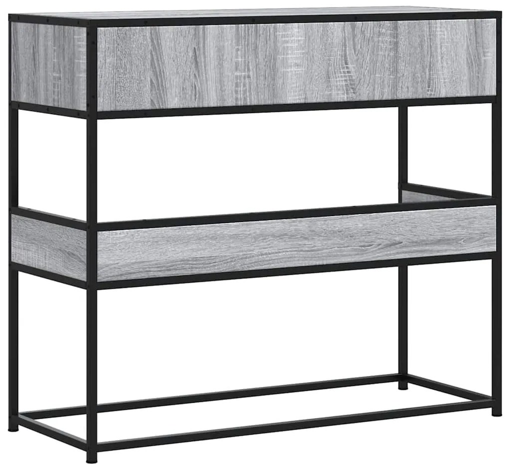 Mesa consola 90x35x80 cm derivados de madeira cinzento sonoma