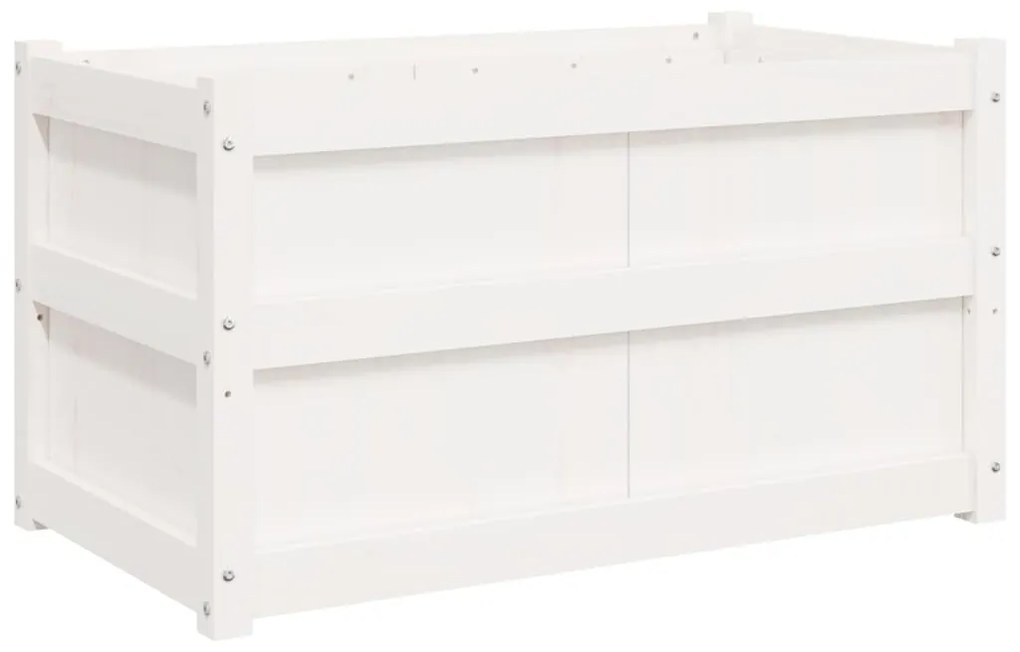 Vasos/floreiras de jardim 2 pcs madeira de pinho maciça branco