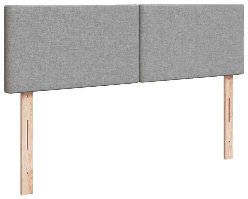Cama com molas/colchão 140x190 cm tecido cinzento-claro