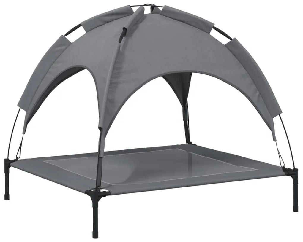 Cama para cães com toldo tecido oxford e aço antracite