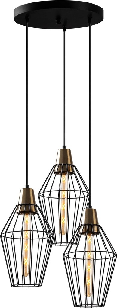 Candeeiro de Teto Wire – Preto – 44 x 44 cm