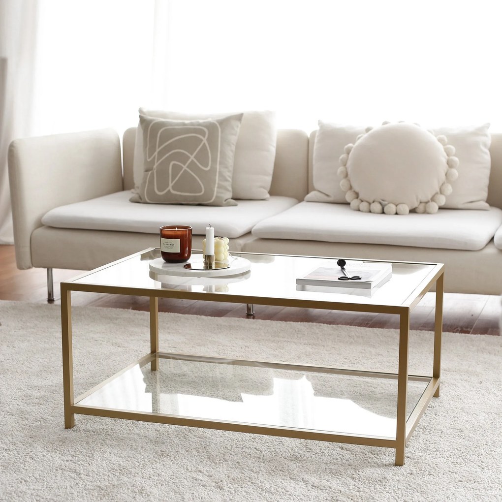 Mesa de Centro Astro – Dourada – 90x40x60 cm