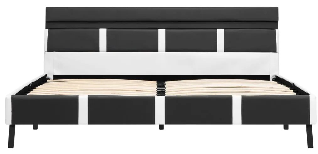 Estrutura de cama com LED 160x200 cm couro artificial cinzento