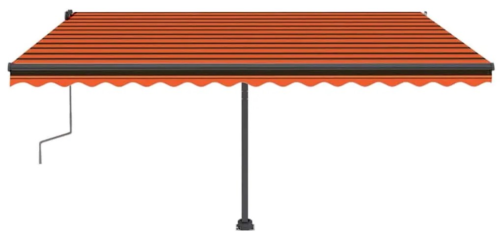 Toldo retrátil manual com LED 450x300 cm laranja e castanho