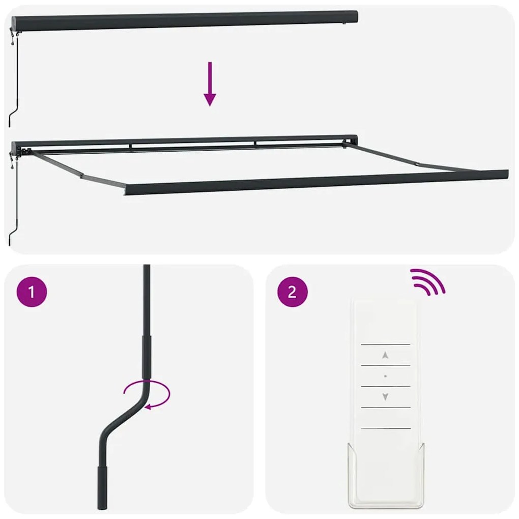 Toldo Retrátil Automático Listrado Vermelho e Branco 400x300 cm