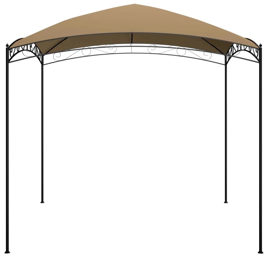 Gazebo 3x3x2,65 m 180 g/m² cinzento-acastanhado