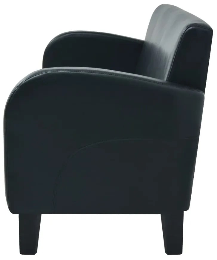 Conjunto de sofás 2 pcs couro artificial preto