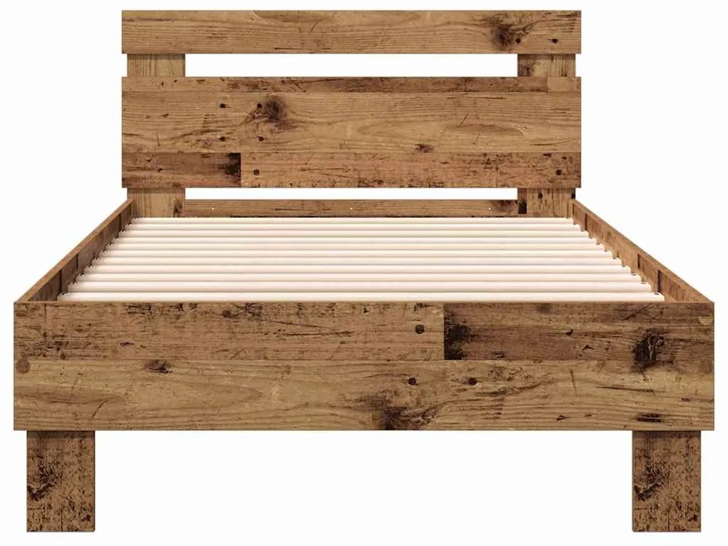 Estrutura de Cama Antiga 90x190 cm - Feita de Madeira de Engenharia.
