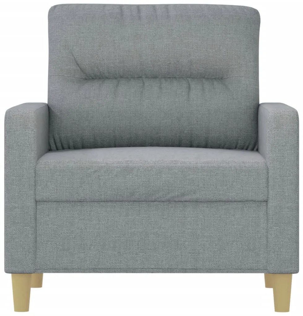 Poltrona tecido 60 cm cinzento-claro