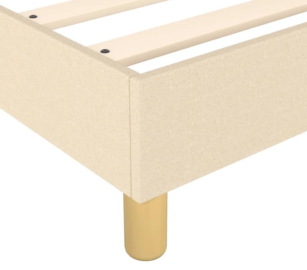 Estrutura de cama 140x190 cm tecido cor creme