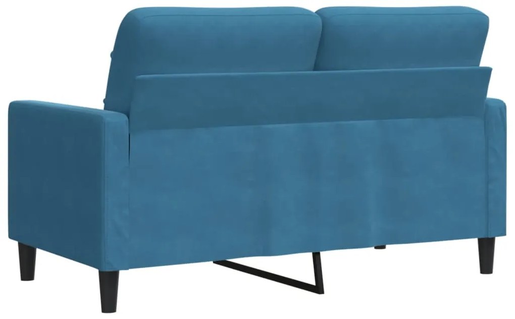 Sofá de 2 lugares veludo 120 cm azul
